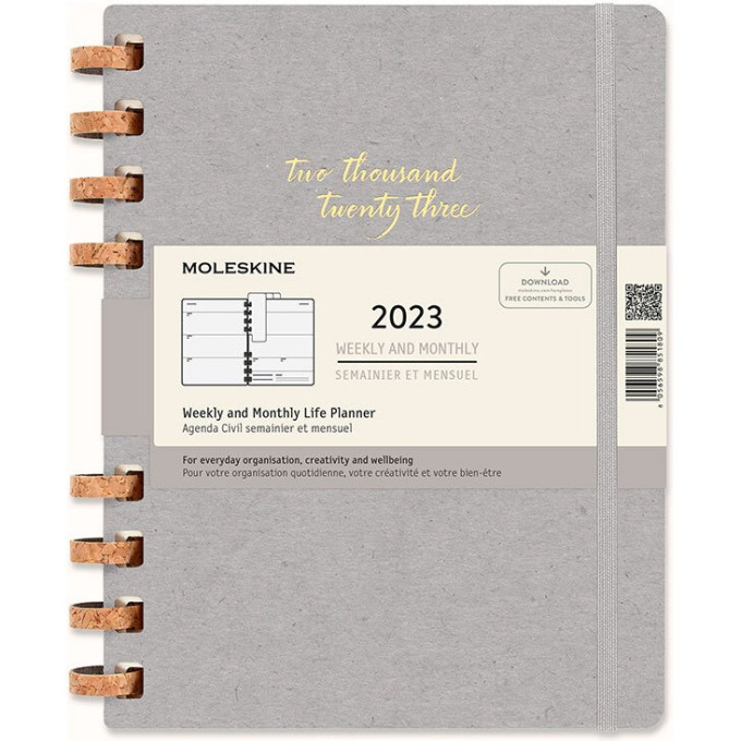 Еженедельник MOLESKINE SPIRAL XL DHSPG3712MWH4Y23 серый
